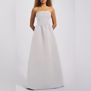 Amsale Rene Bridesmaid Dress in Platinum